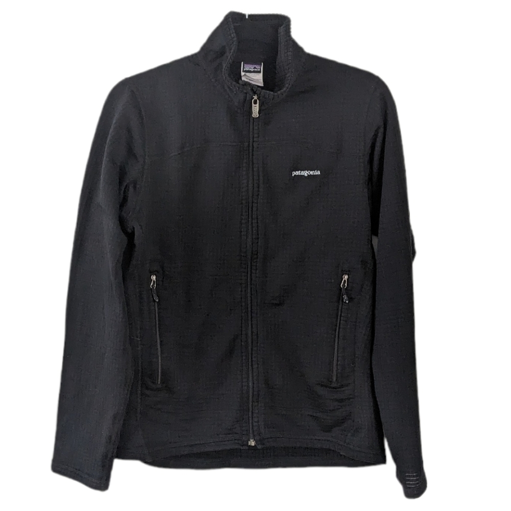 Patagonia full zip polartec fleece men black Small B6